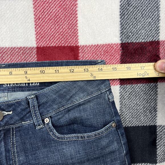 Wrangler Jeans Womens 29/7x34 Straight Leg Mid Rise Dark Wash 1009MWTMS - Picture 7 of 11